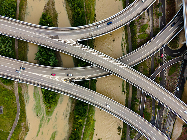 Crossed highways from the sky